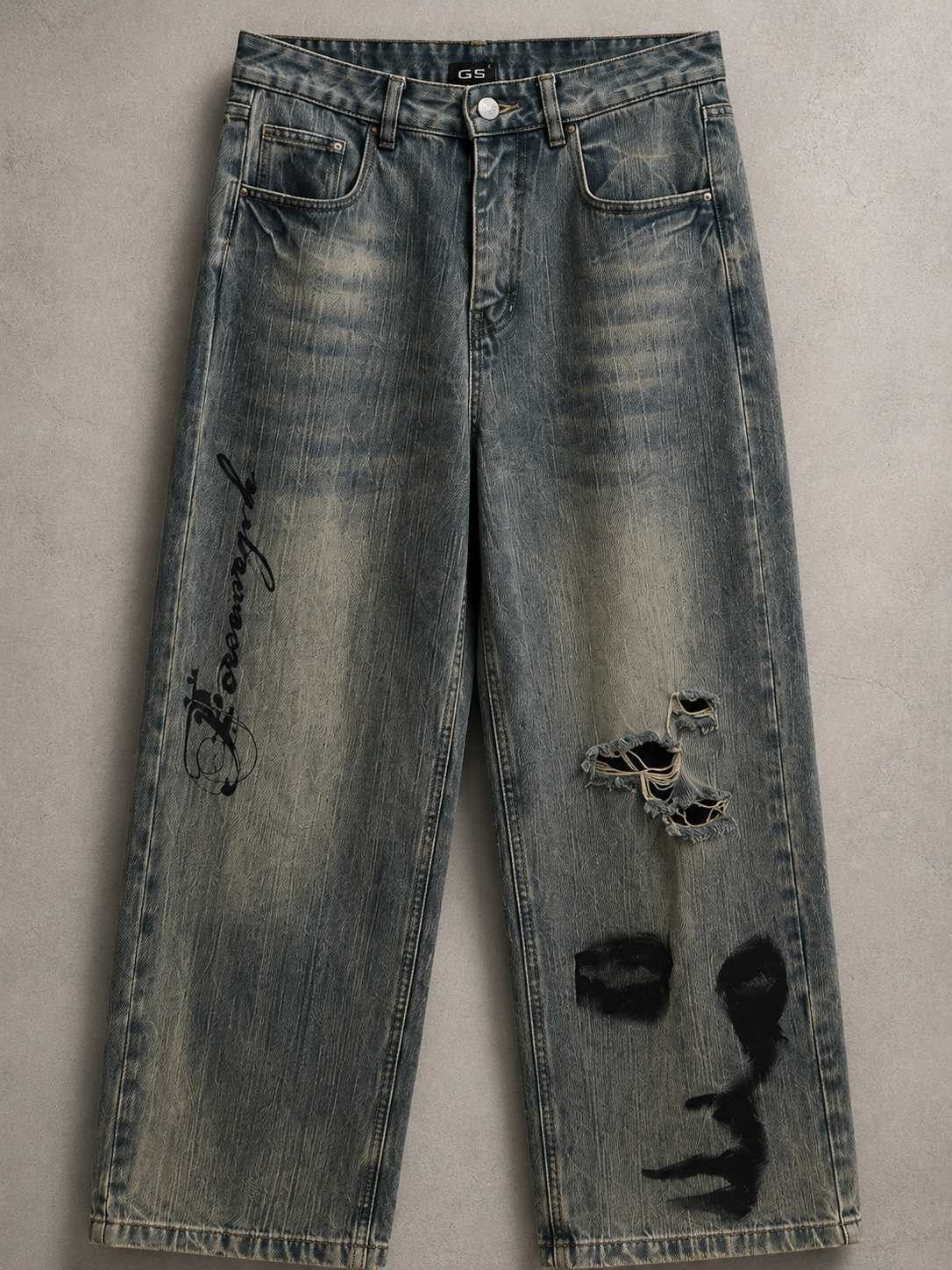 FOREVERGEK Distressed Denim Jeans